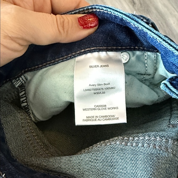 Silver Avery Jeans Dark Blue Women's slim Boot Cut Jeans size 30 - Picture 11 of 11